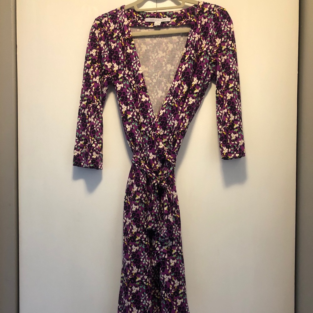Diane Von Furstenberg wrap dress multicolor print - Picture 6 of 7
